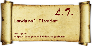 Landgraf Tivadar névjegykártya